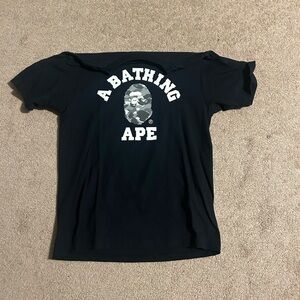 A Bathing Ape Black and Grey Camo Tshirt  Mens Size Small